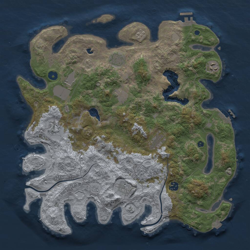 Rust Map: Procedural Map, Size: 4000, Seed: 618127, 15 Monuments