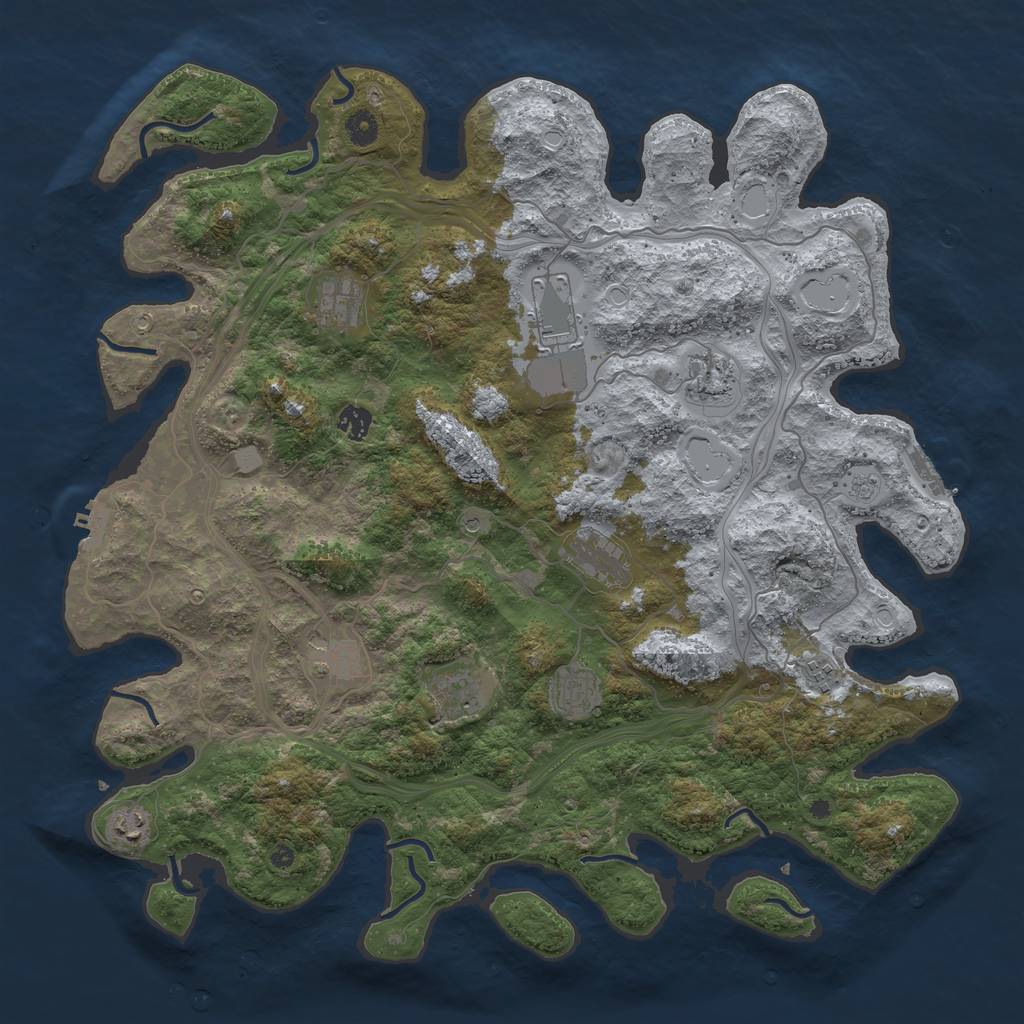 Rust Map: Procedural Map, Size: 4500, Seed: 192837, 19 Monuments