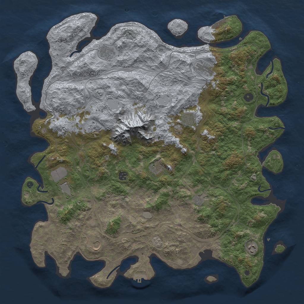 Rust Map: Procedural Map, Size: 5000, Seed: 648222, 20 Monuments