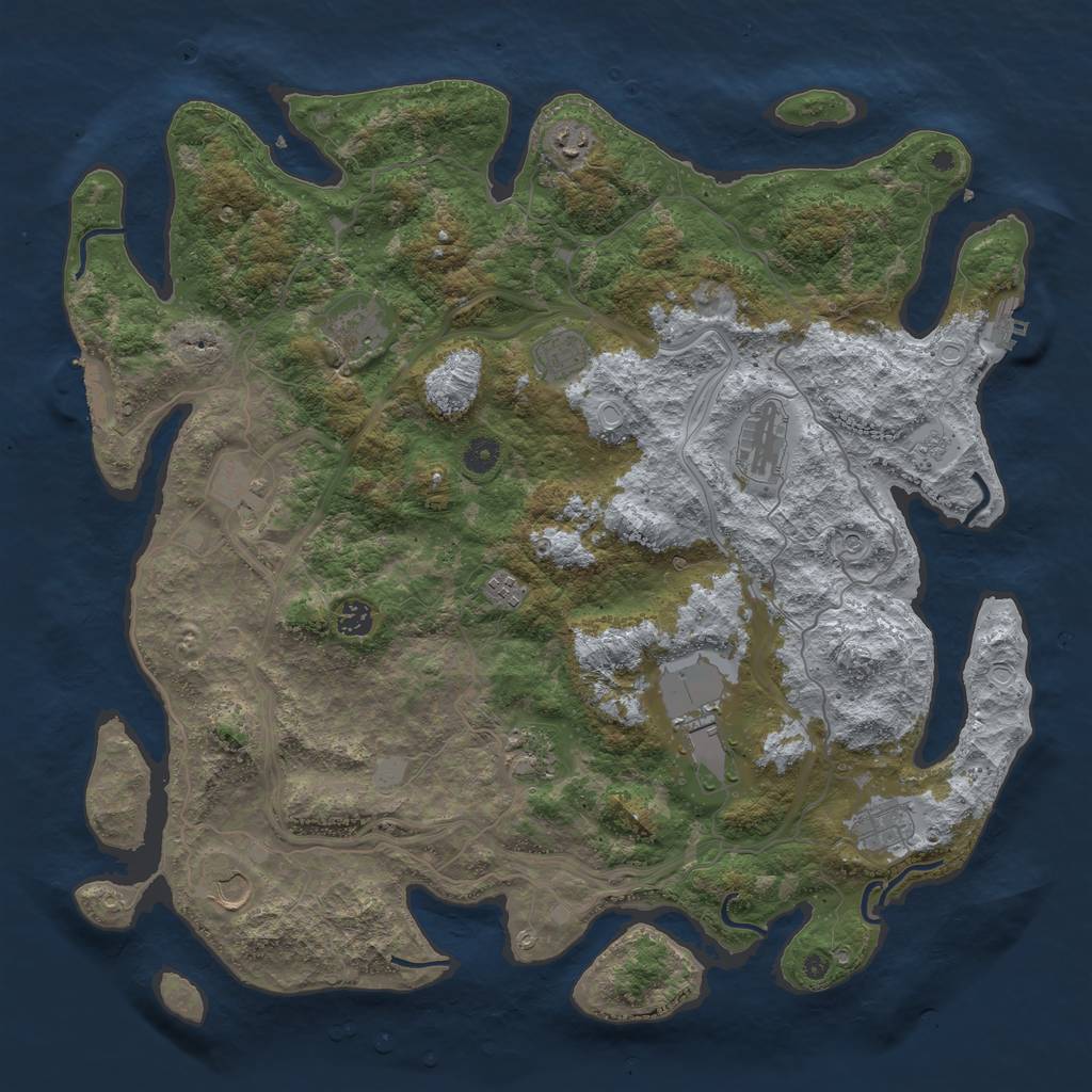 Rust Map: Procedural Map, Size: 4500, Seed: 13817, 20 Monuments