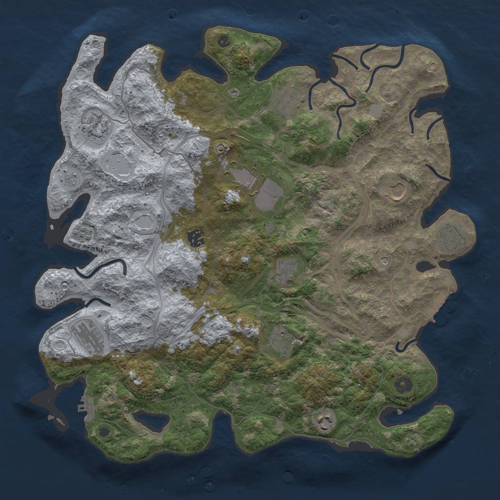 Rust Map: Procedural Map, Size: 4250, Seed: 625116150, 20 Monuments