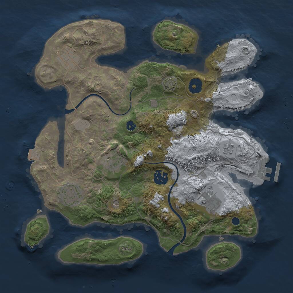 Rust Map: Procedural Map, Size: 3000, Seed: 231546, 10 Monuments