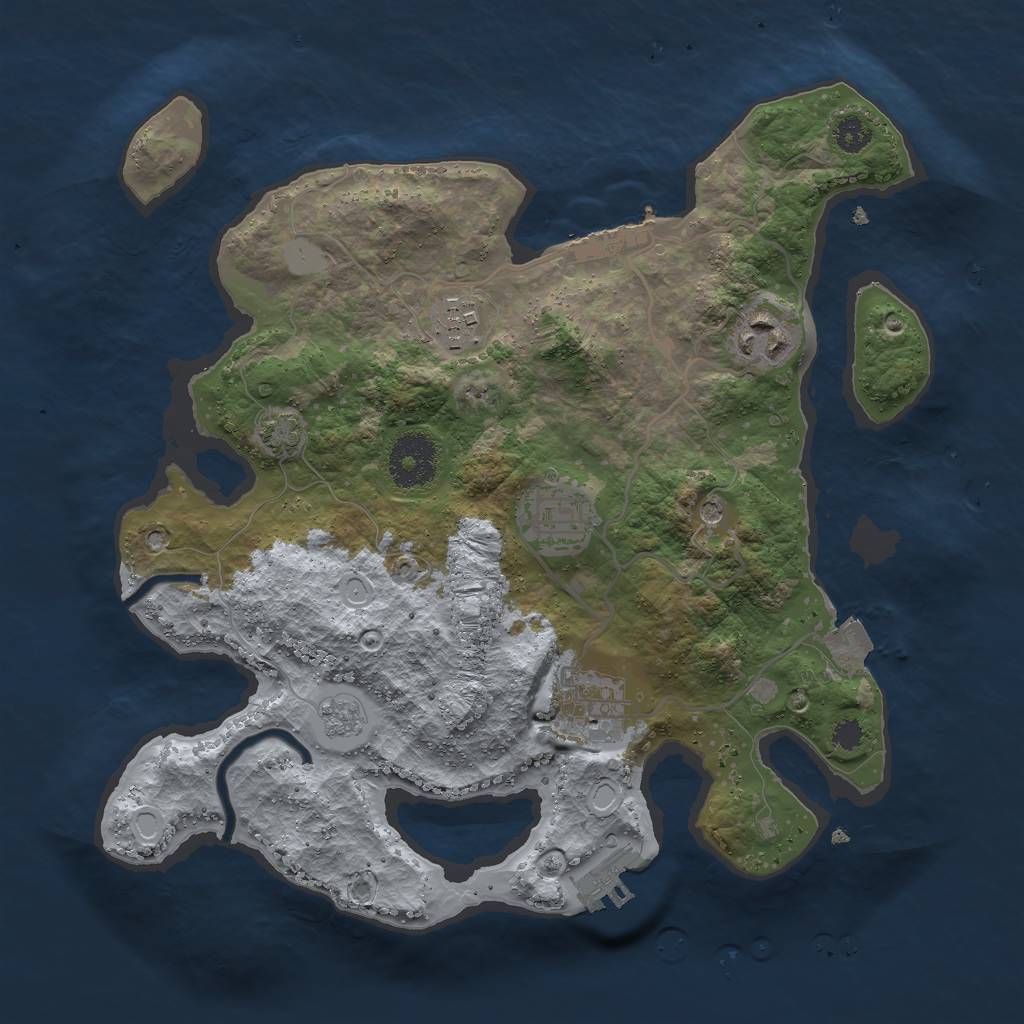Rust Map: Procedural Map, Size: 3000, Seed: 1551580127, 12 Monuments