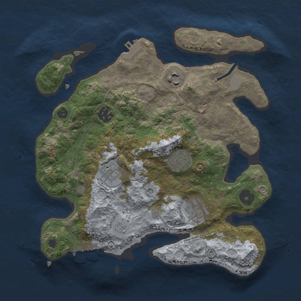 Rust Map: Procedural Map, Size: 3000, Seed: 116179471, 14 Monuments
