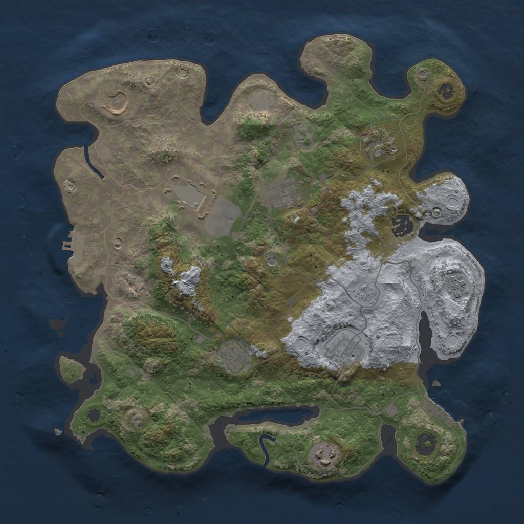 Rust Map: Procedural Map, Size: 3500, Seed: 218550, 18 Monuments