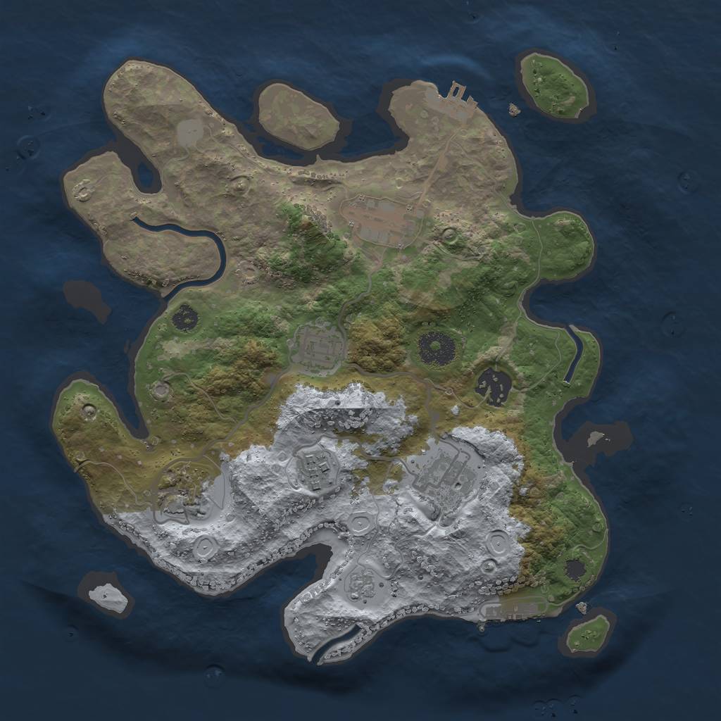 Rust Map: Procedural Map, Size: 3000, Seed: 198278, 14 Monuments