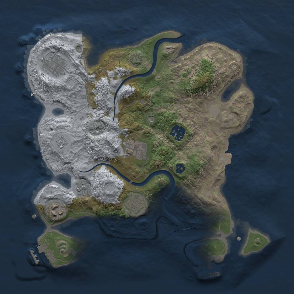 Rust Map: Procedural Map, Size: 3000, Seed: 31726, 12 Monuments