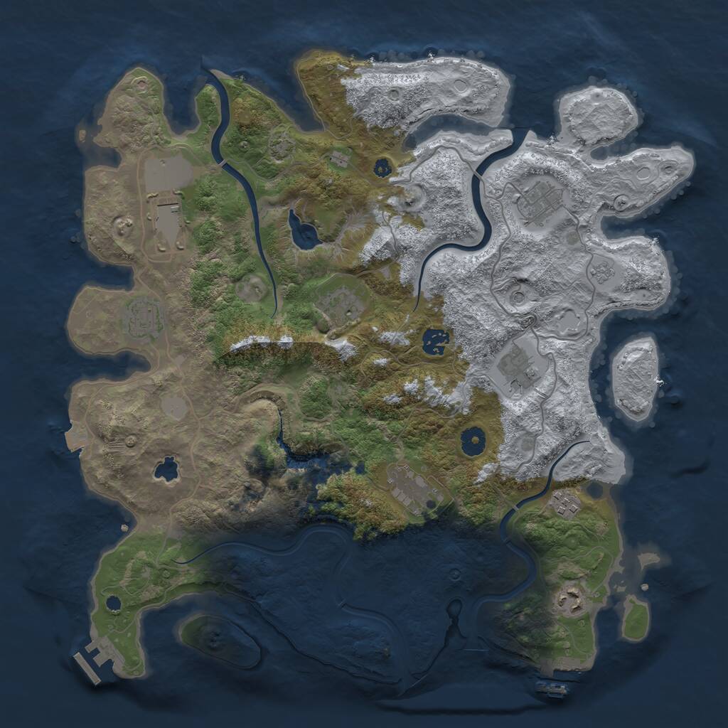 Rust Map: Procedural Map, Size: 4000, Seed: 517184171, 15 Monuments
