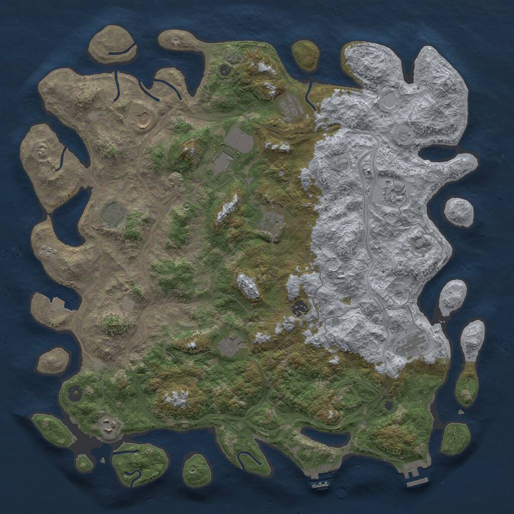 Rust Map: Procedural Map, Size: 4800, Seed: 760426377, 17 Monuments