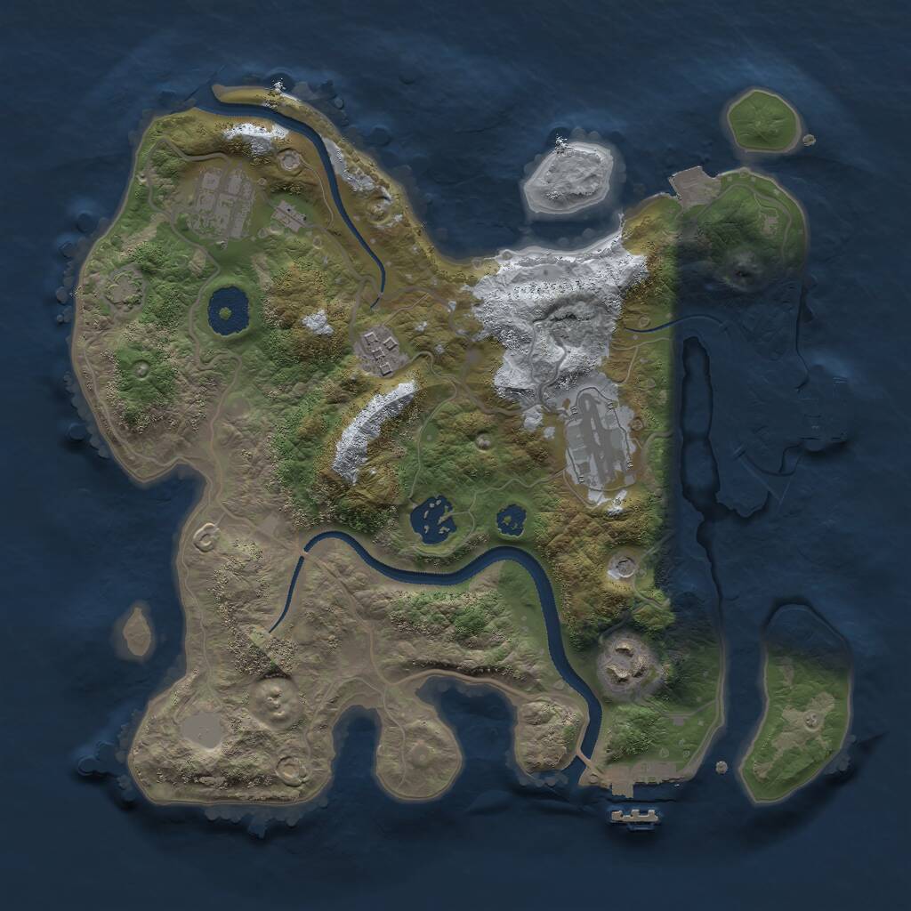 Rust Map: Procedural Map, Size: 3000, Seed: 31898, 10 Monuments