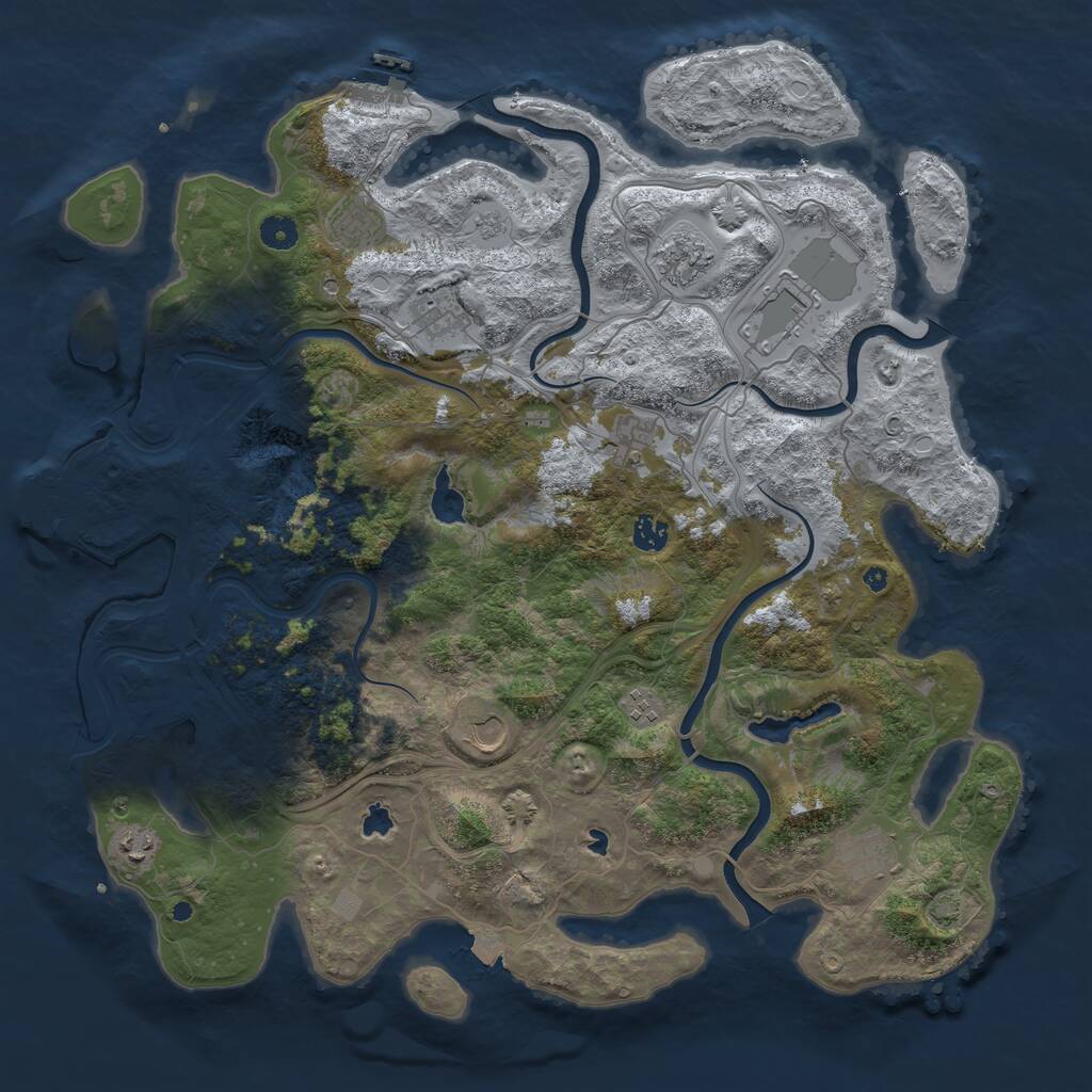 Rust Map: Procedural Map, Size: 4500, Seed: 1504087566, 16 Monuments