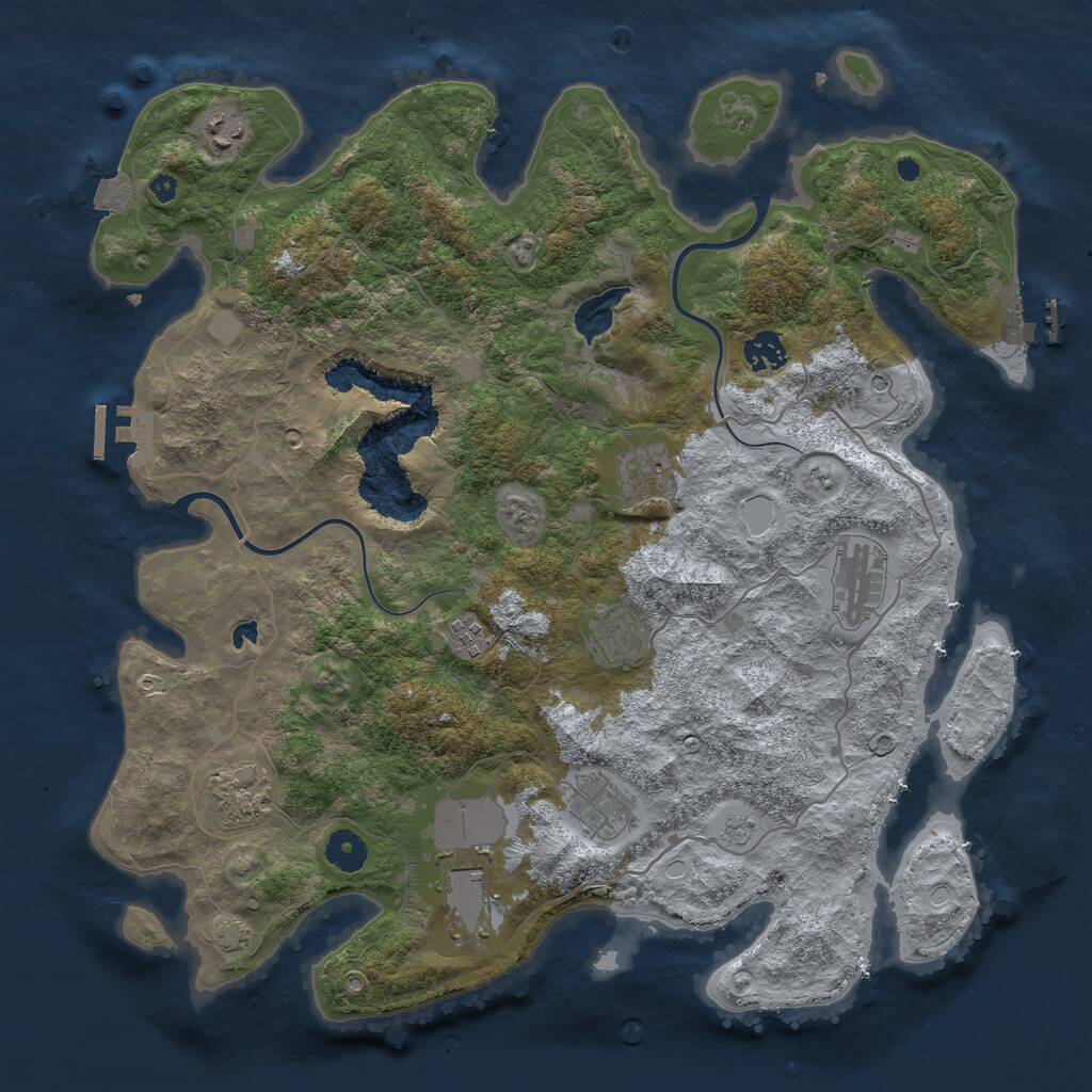Rust Map: Procedural Map, Size: 4000, Seed: 768534, 15 Monuments