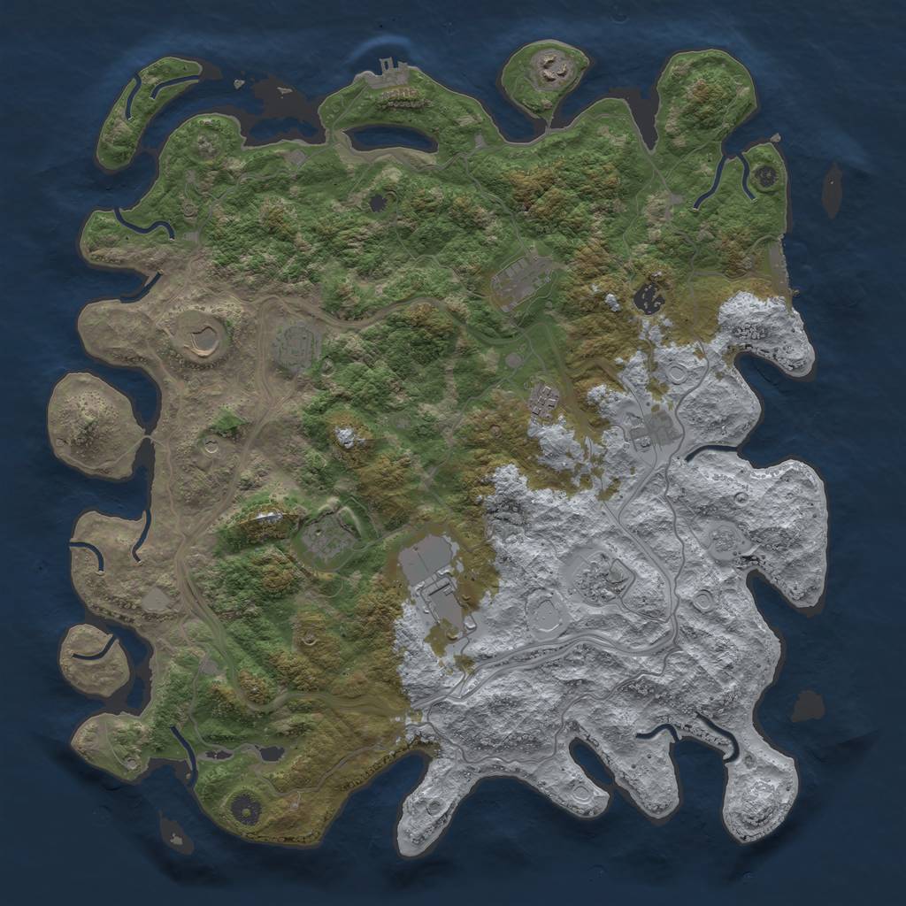 Rust Map: Procedural Map, Size: 4500, Seed: 6820593, 19 Monuments