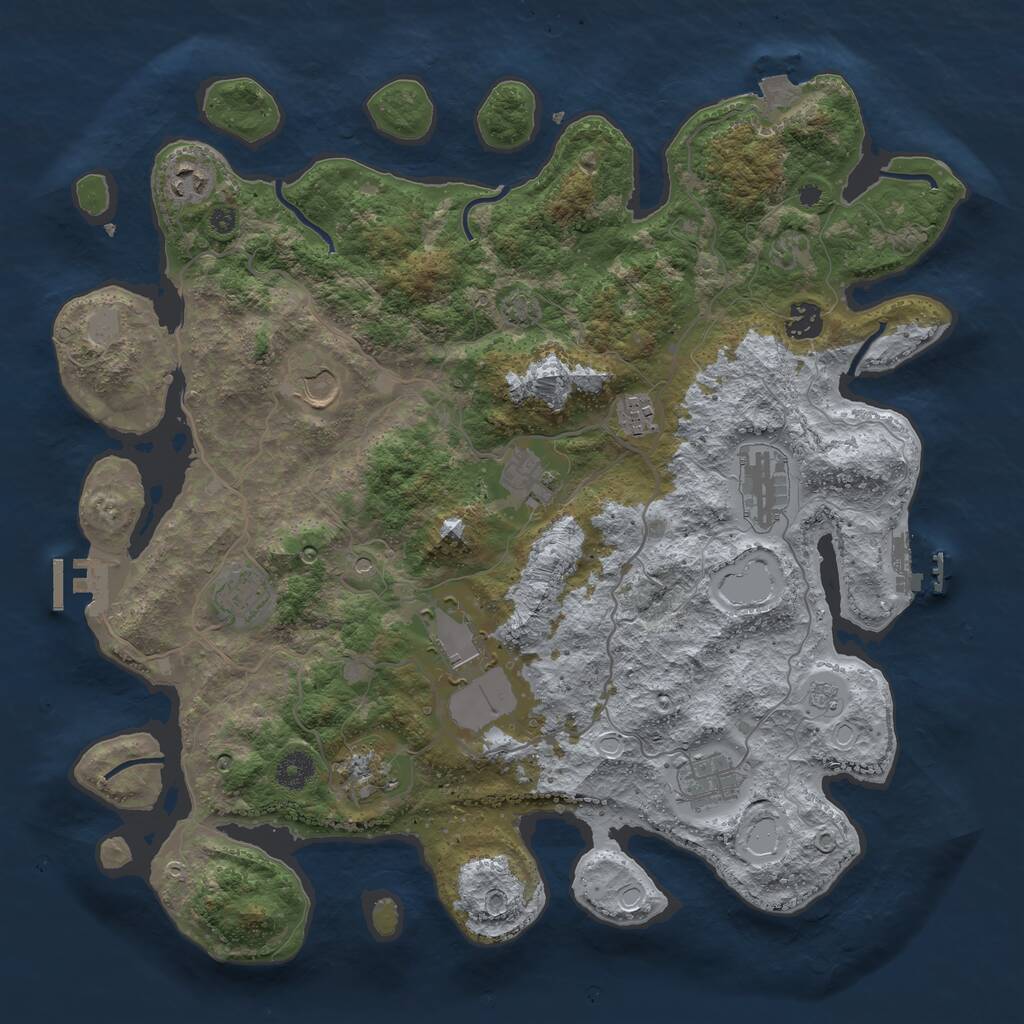 Rust Map: Procedural Map, Size: 4000, Seed: 300748223, 16 Monuments