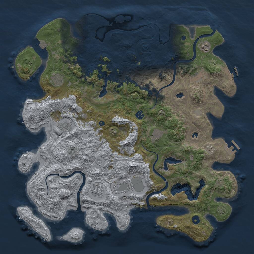 Rust Map: Procedural Map, Size: 4500, Seed: 984611, 15 Monuments