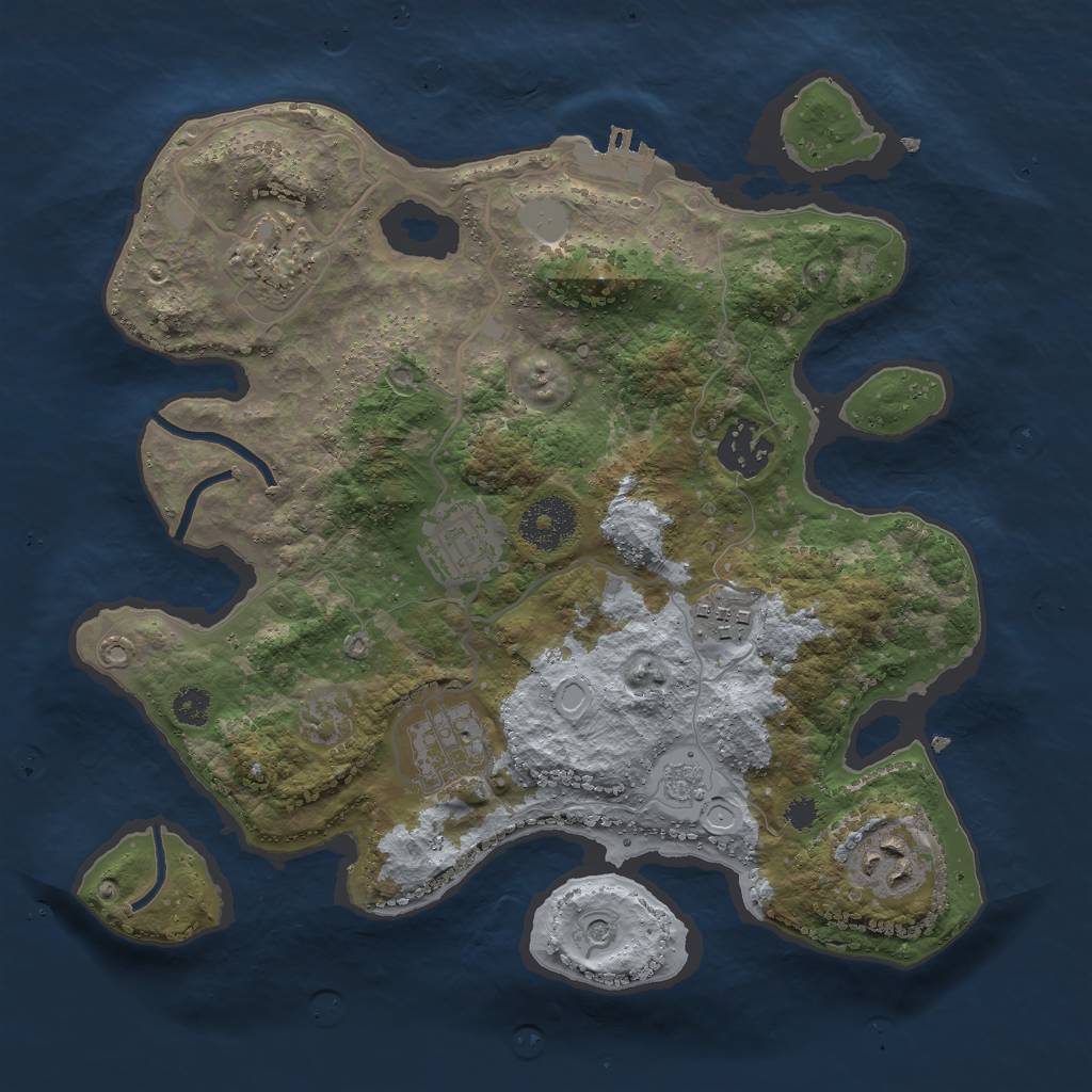 Rust Map: Procedural Map, Size: 3000, Seed: 135745356, 12 Monuments
