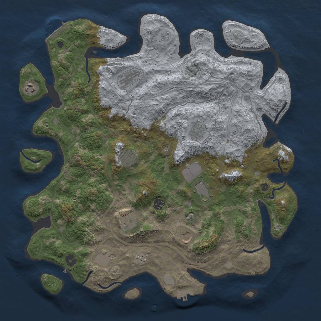 Rust Map: Procedural Map, Size: 4250, Seed: 966976499, 19 Monuments