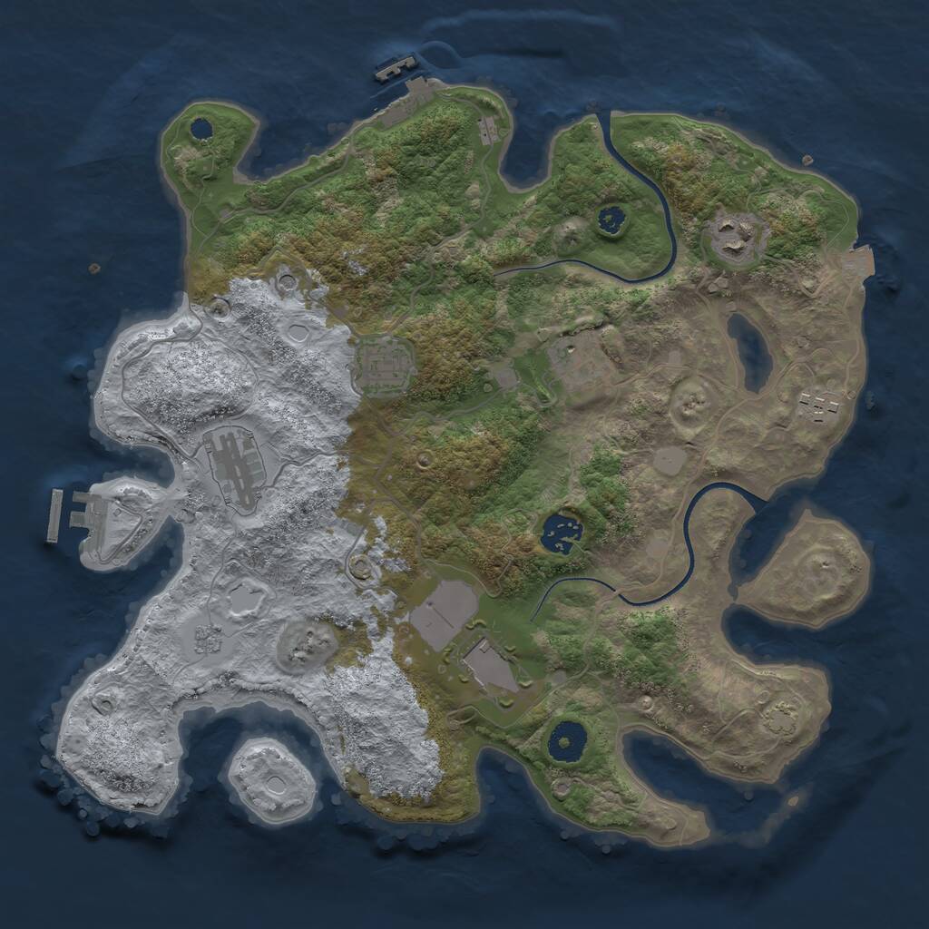 Rust Map: Procedural Map, Size: 3500, Seed: 544, 13 Monuments