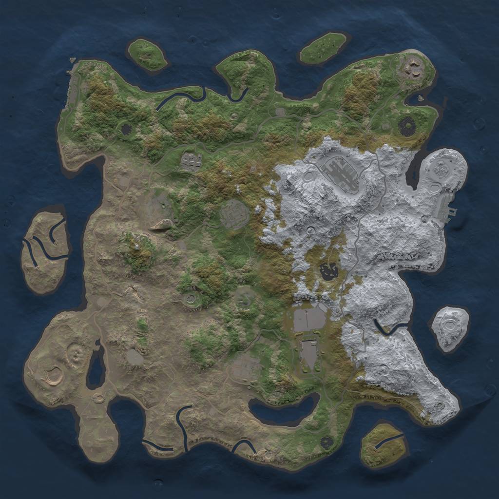 Rust Map: Procedural Map, Size: 4000, Seed: 1492265080, 18 Monuments