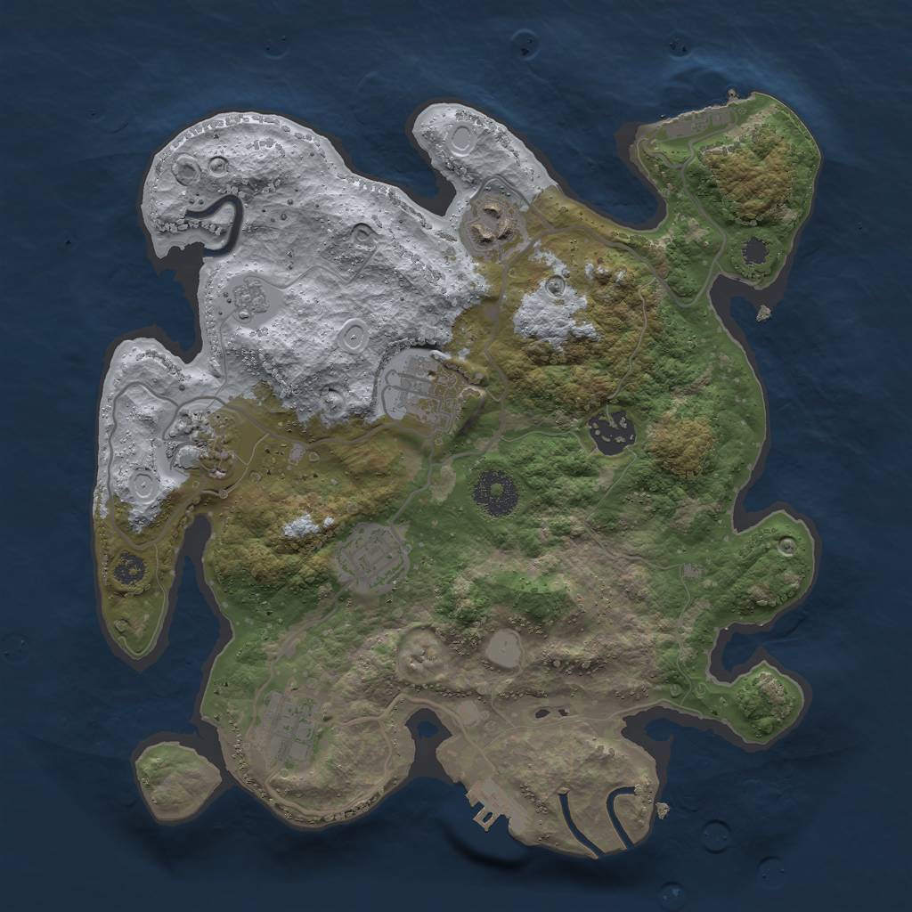 Rust Map: Procedural Map, Size: 3000, Seed: 564126, 14 Monuments