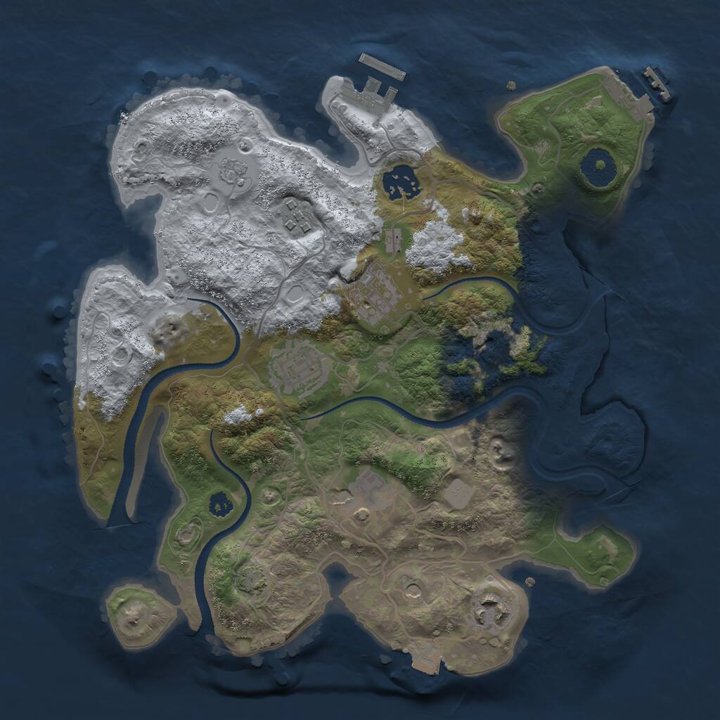 Rust Map: Procedural Map, Size: 3000, Seed: 564126, 12 Monuments