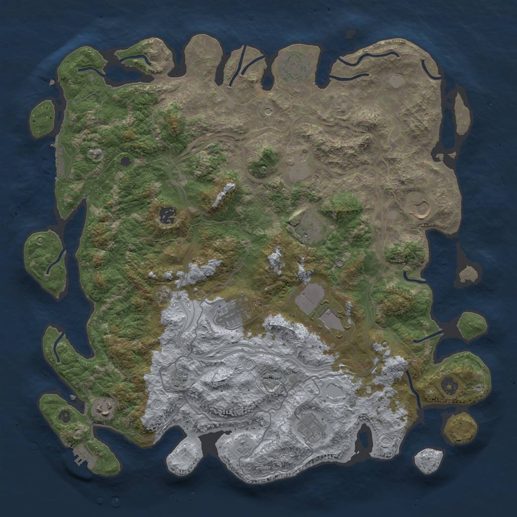 Rust Map: Procedural Map, Size: 4400, Seed: 484942, 19 Monuments