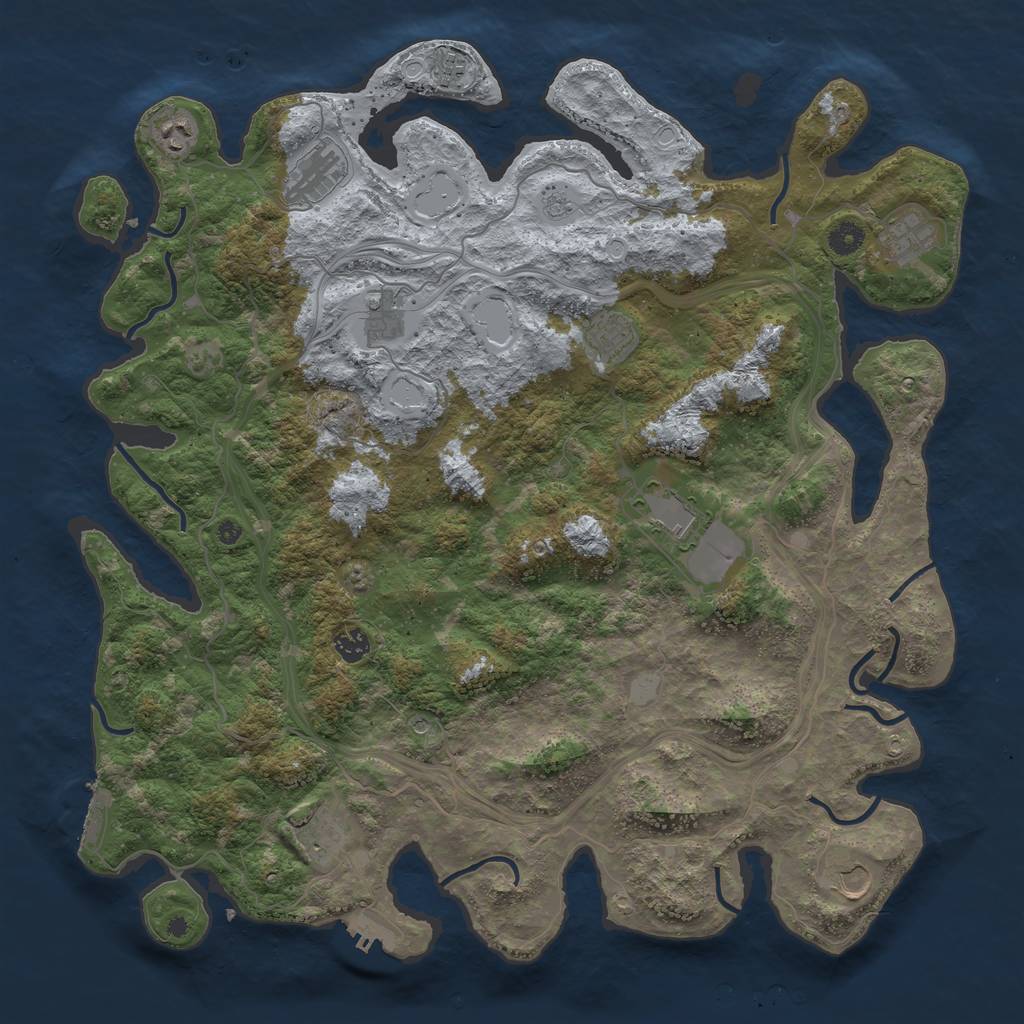 Rust Map: Procedural Map, Size: 4500, Seed: 98506852, 19 Monuments