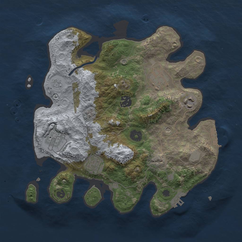 Rust Map: Procedural Map, Size: 3000, Seed: 88337, 15 Monuments