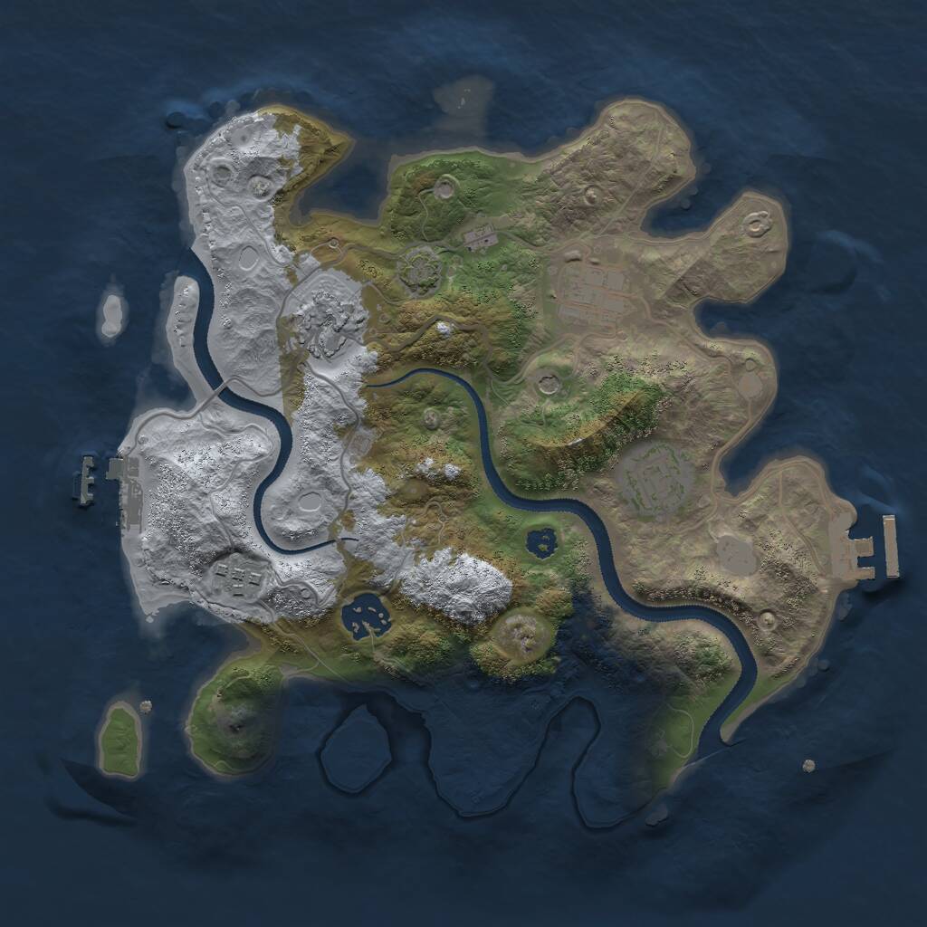 Rust Map: Procedural Map, Size: 3000, Seed: 88337, 10 Monuments