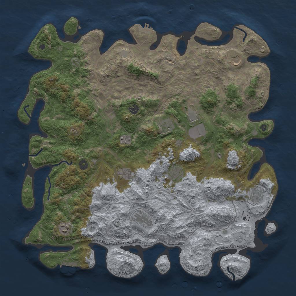 Rust Map: Procedural Map, Size: 4500, Seed: 248244420, 19 Monuments