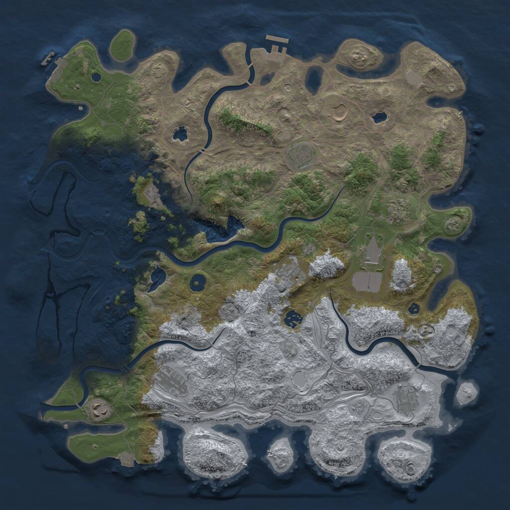 Rust Map: Procedural Map, Size: 4500, Seed: 248244420, 17 Monuments