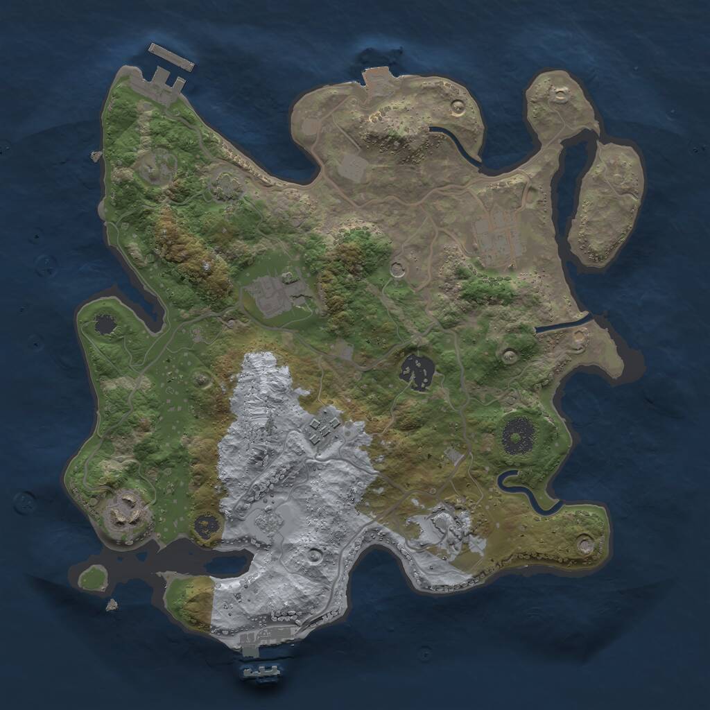 Rust Map: Procedural Map, Size: 3000, Seed: 2022080616, 12 Monuments