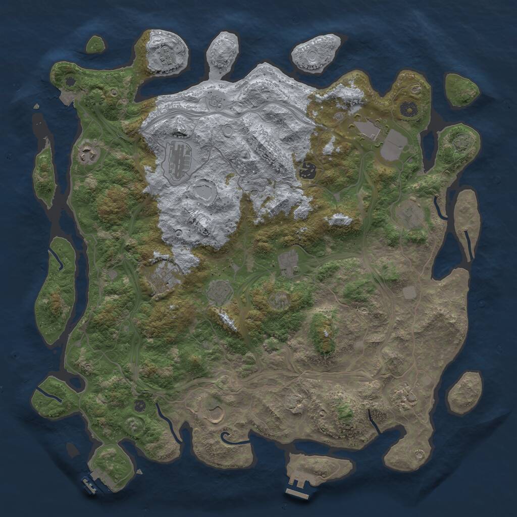 Rust Map: Procedural Map, Size: 4500, Seed: 5646589, 17 Monuments