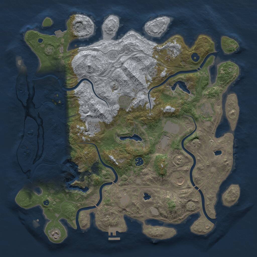 Rust Map: Procedural Map, Size: 4500, Seed: 5646589, 15 Monuments