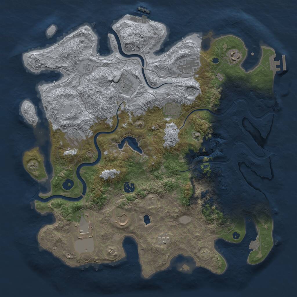 Rust Map: Procedural Map, Size: 4000, Seed: 2445027, 15 Monuments