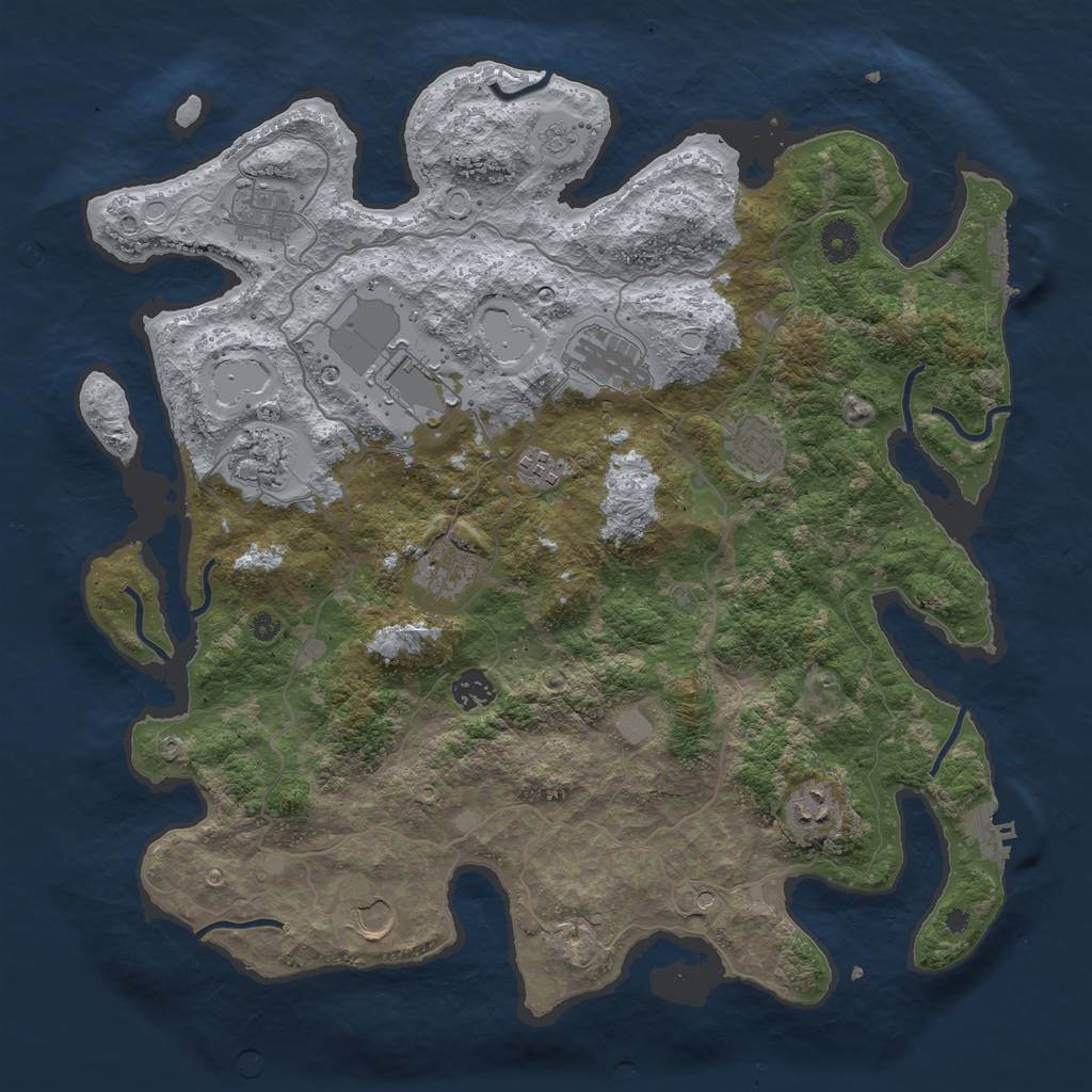 Rust Map: Procedural Map, Size: 4000, Seed: 2445027, 19 Monuments