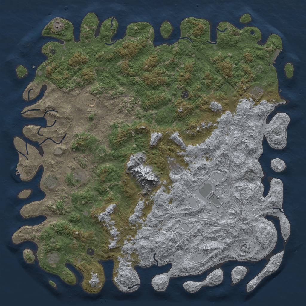 Rust Map: Procedural Map, Size: 6000, Seed: 341375268, 20 Monuments