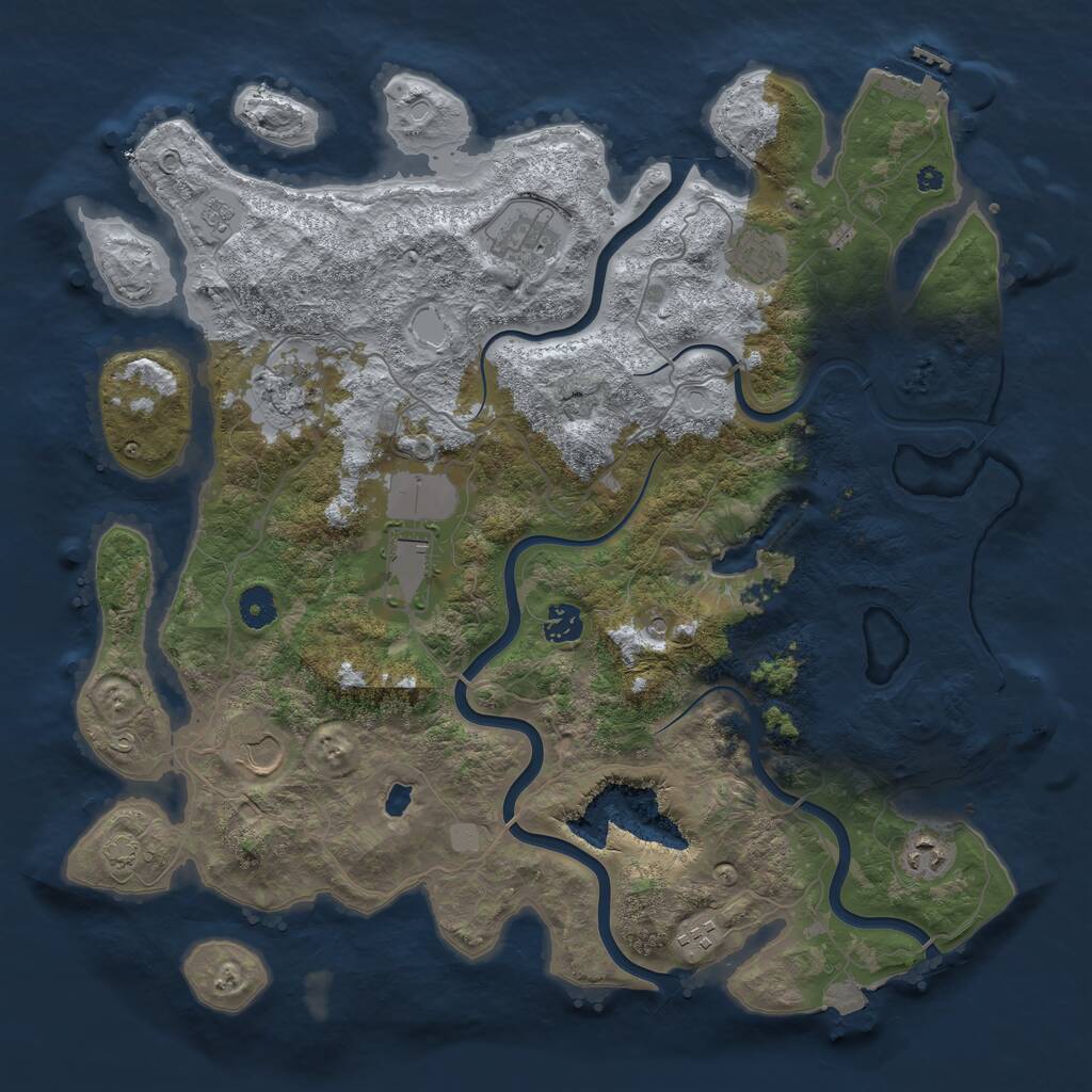 Rust Map: Procedural Map, Size: 4125, Seed: 13511125, 14 Monuments