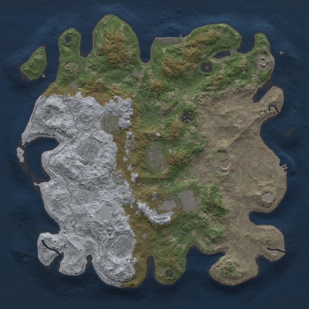 Rust Map: Procedural Map, Size: 4000, Seed: 387319994, 18 Monuments