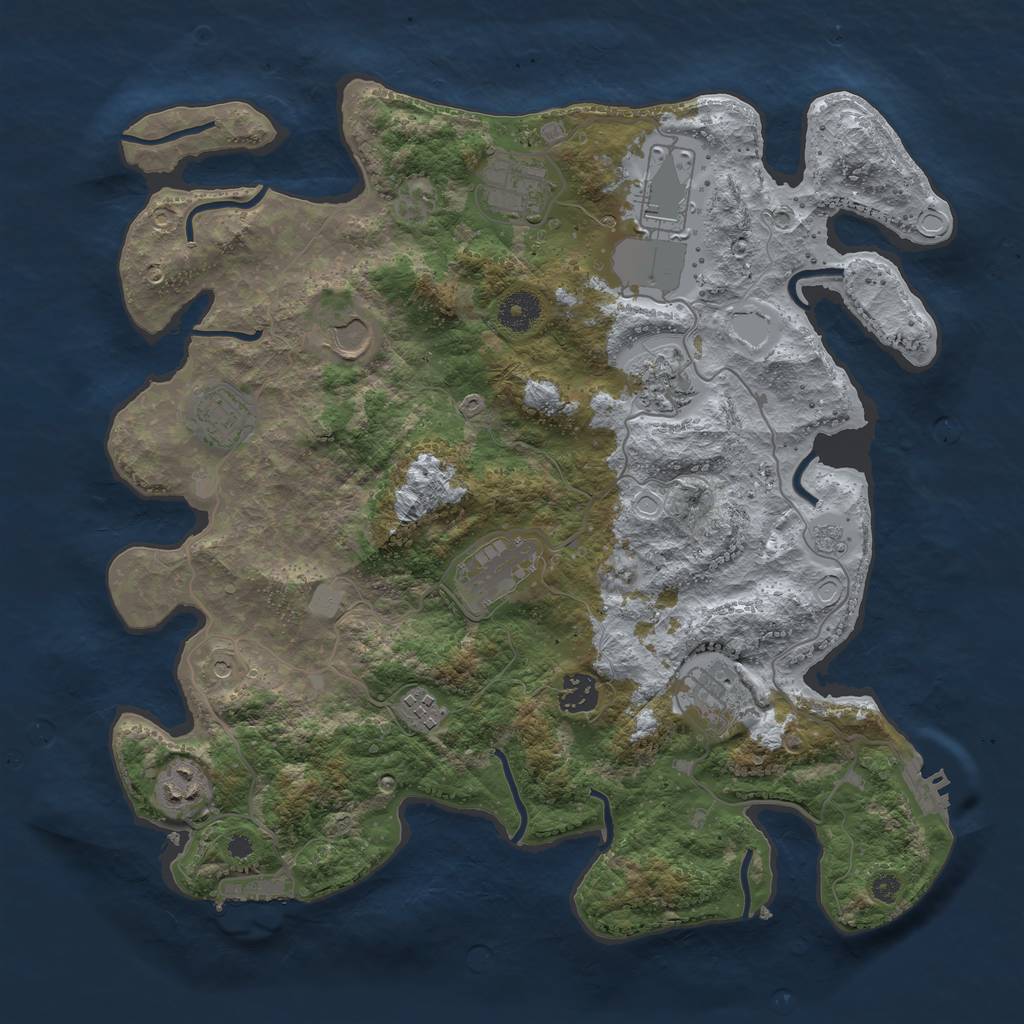 Rust Map: Procedural Map, Size: 3750, Seed: 1170398970, 19 Monuments