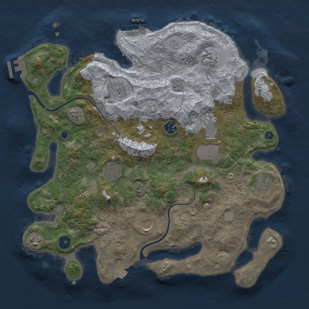 Rust Map: Procedural Map, Size: 3750, Seed: 1392696238, 15 Monuments