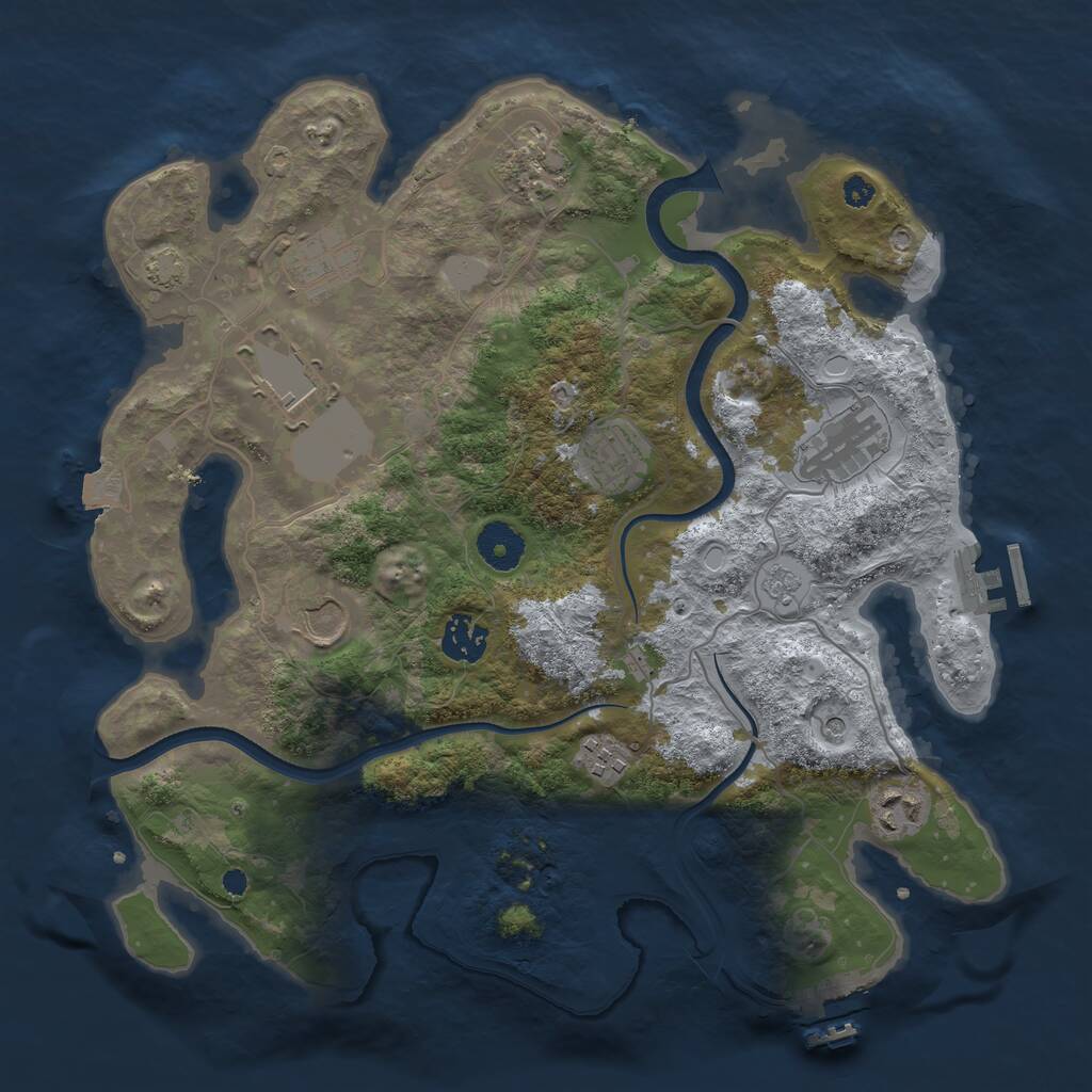 Rust Map: Procedural Map, Size: 3500, Seed: 62751199, 15 Monuments