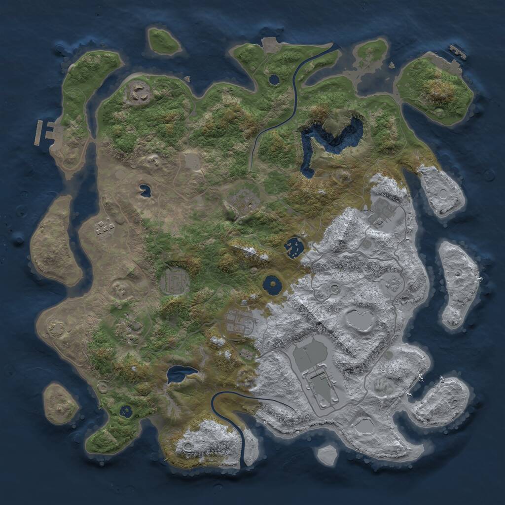 Rust Map: Procedural Map, Size: 4000, Seed: 8623838, 15 Monuments