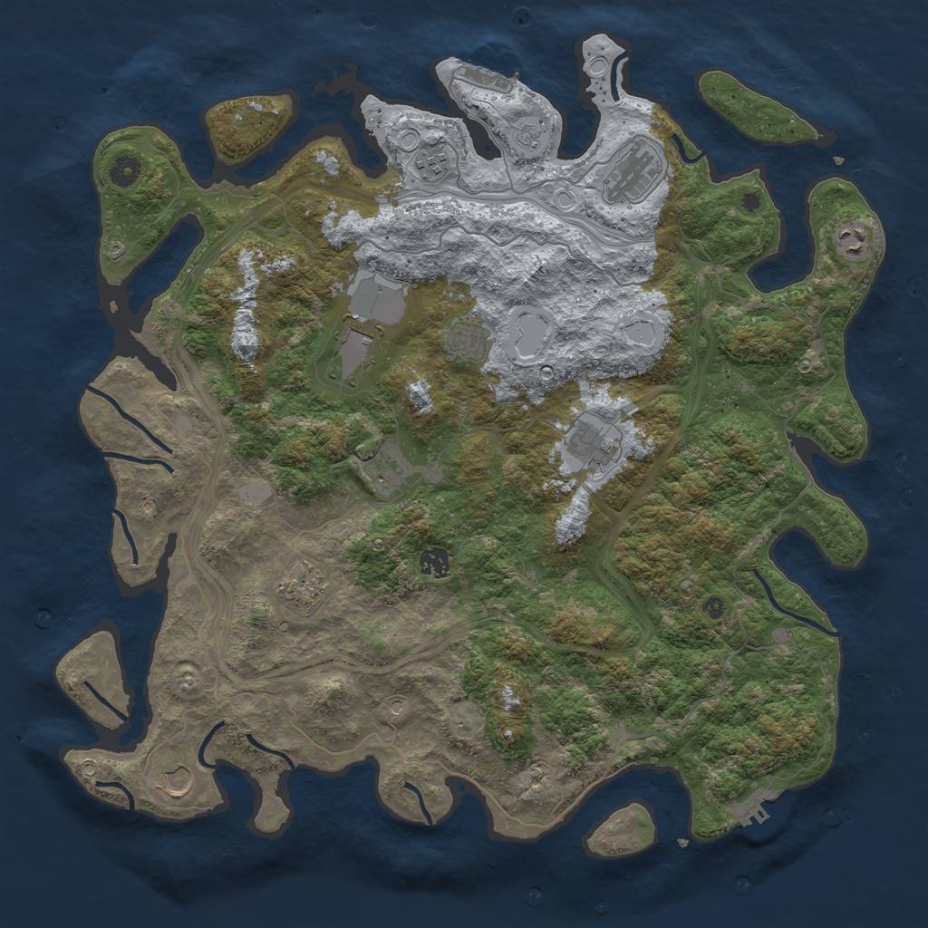 Rust Map: Procedural Map, Size: 4500, Seed: 78787, 19 Monuments