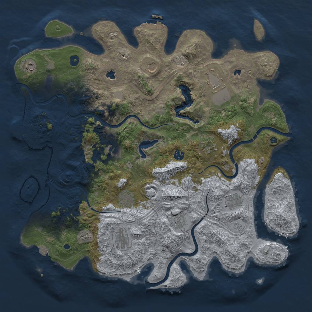 Rust Map: Procedural Map, Size: 4500, Seed: 510, 17 Monuments