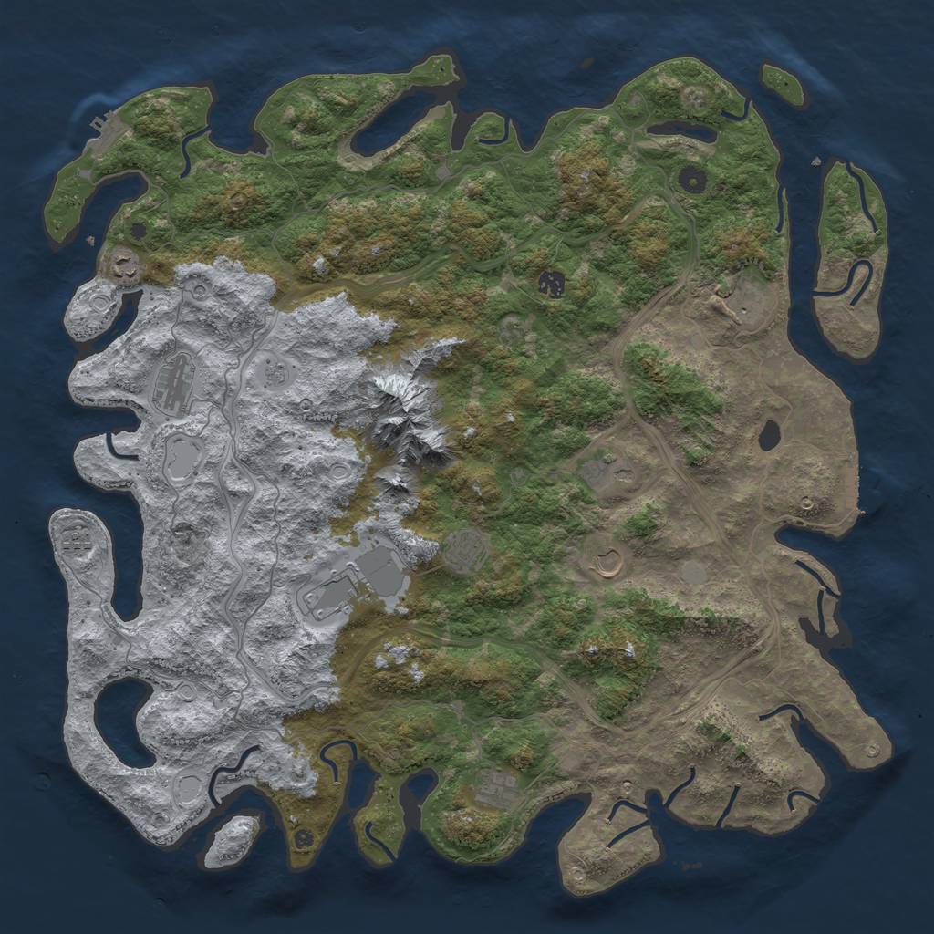 Rust Map: Procedural Map, Size: 5000, Seed: 816455856, 19 Monuments