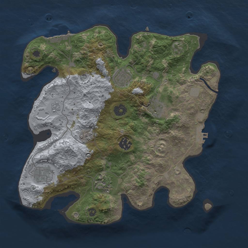 Rust Map: Procedural Map, Size: 3000, Seed: 18600, 15 Monuments