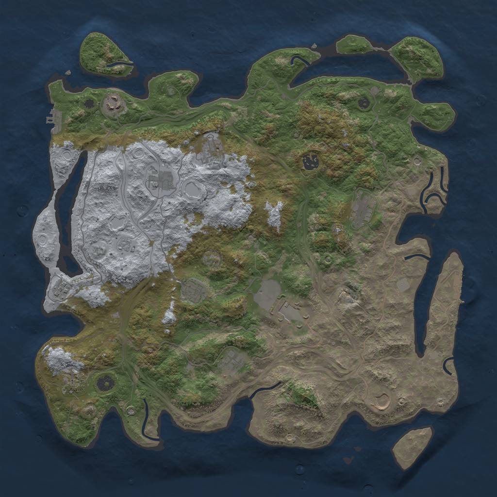 Rust Map: Procedural Map, Size: 4500, Seed: 1005954564, 20 Monuments