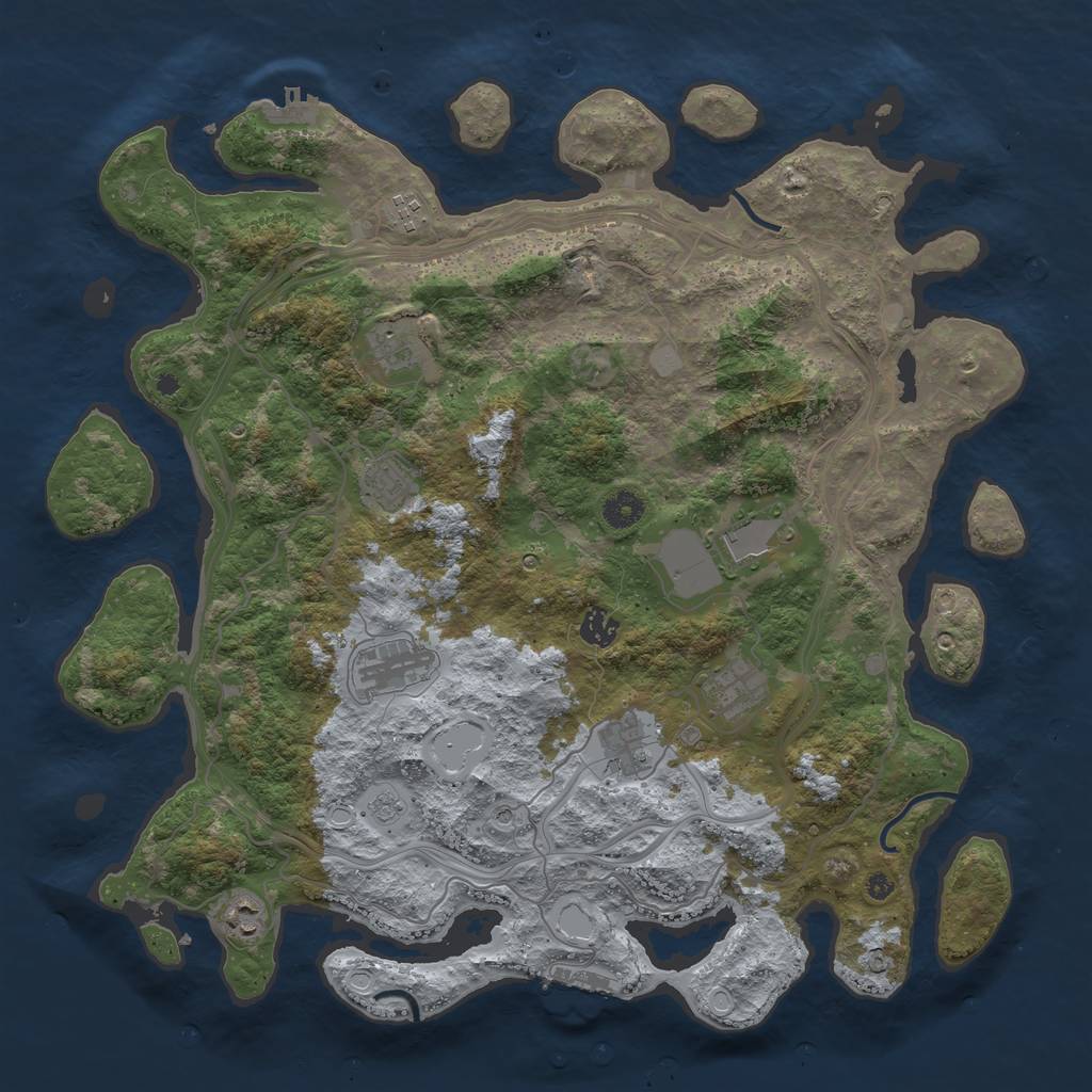 Rust Map: Procedural Map, Size: 4250, Seed: 12399, 18 Monuments