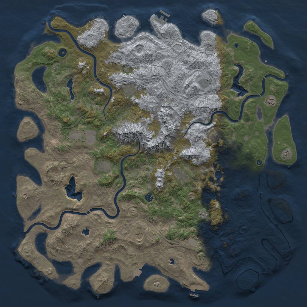 Rust Map: Procedural Map, Size: 5500, Seed: 435626, 17 Monuments